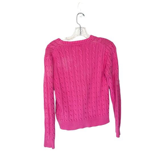 Vintage Lilly Pulitzer Pink Preppy Academia Crewneck Cable Knit Sweater Small - Picture 7 of 10